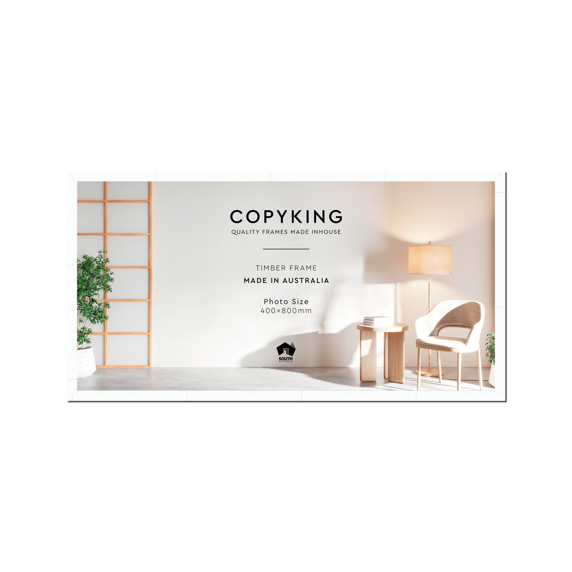 White 20mm Wood Panoramic Photo Frame - 40cm x 80cm