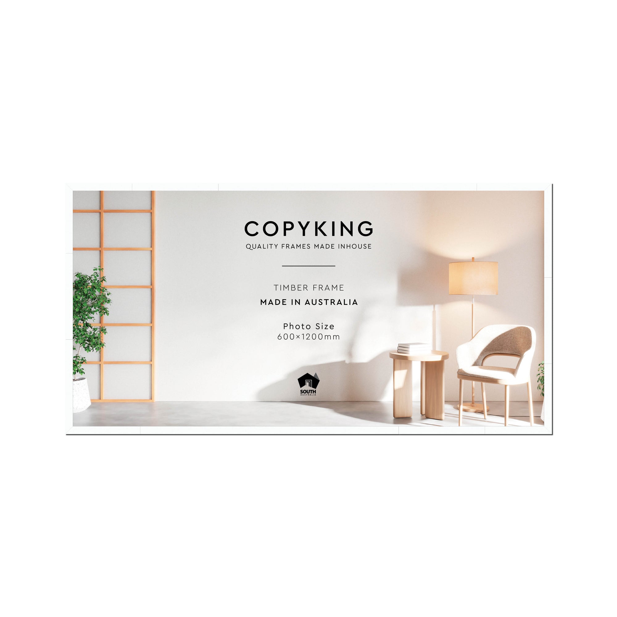 White 20mm Wood Panoramic Photo Frame - 60cm x 120cm
