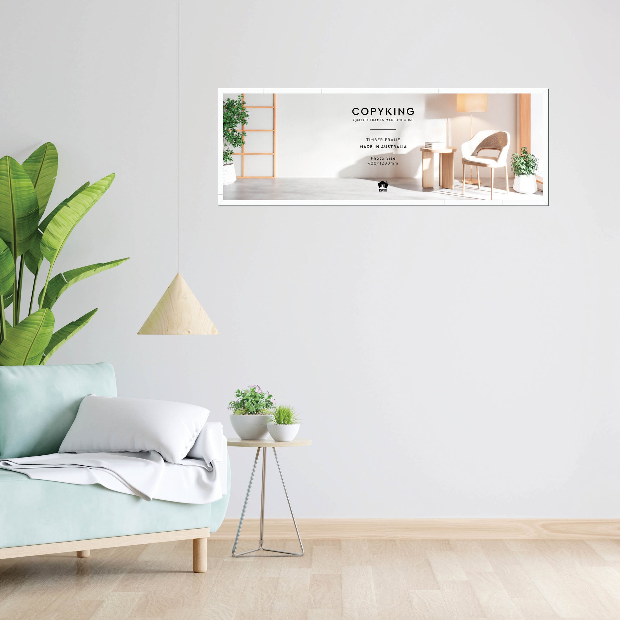 White 20mm Wood Panoramic Photo Frame - 40cm x 120cm