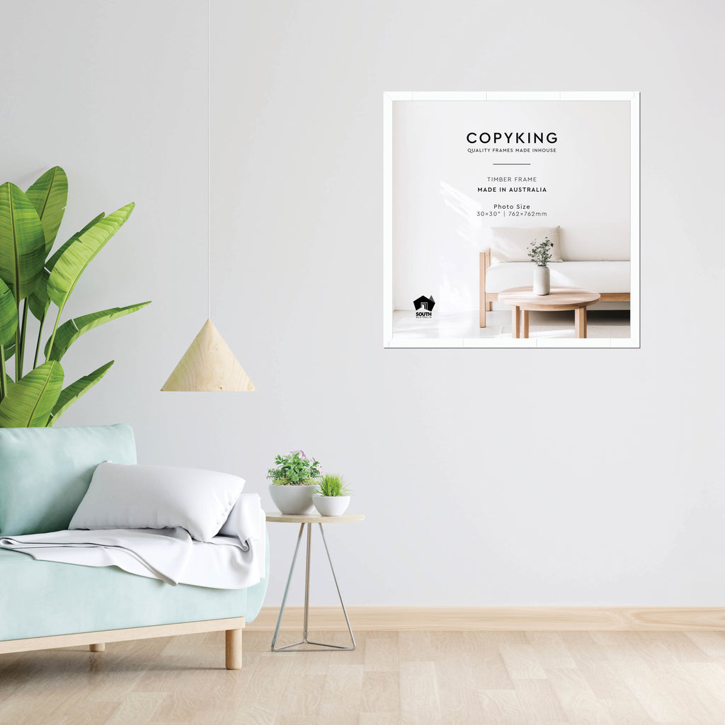 White 30mm Wood Square Photo Frame - 30" x 30" (762mm x 762mm)