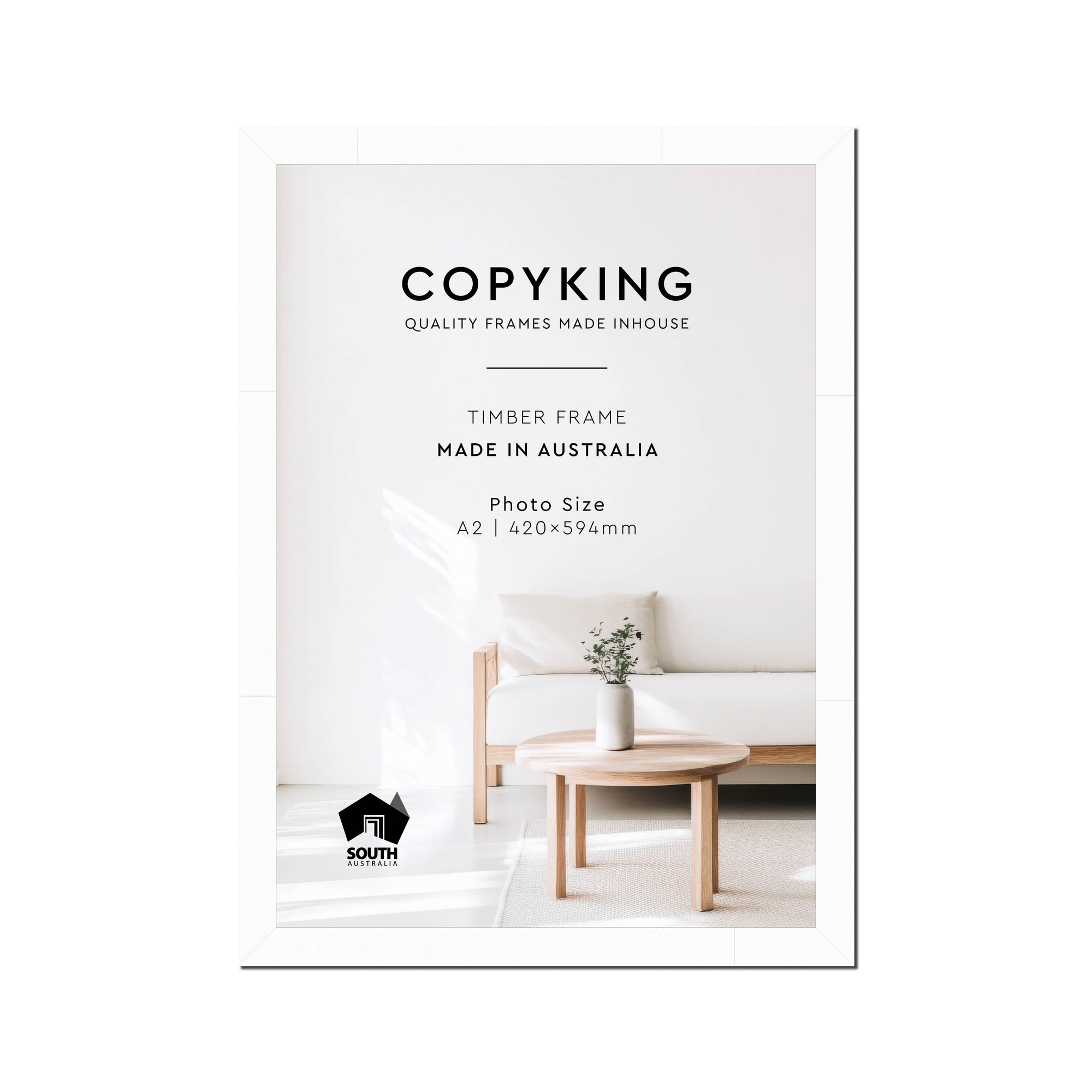 White 30mm Wood Poster Frame - A2 (420mm x 594mm)