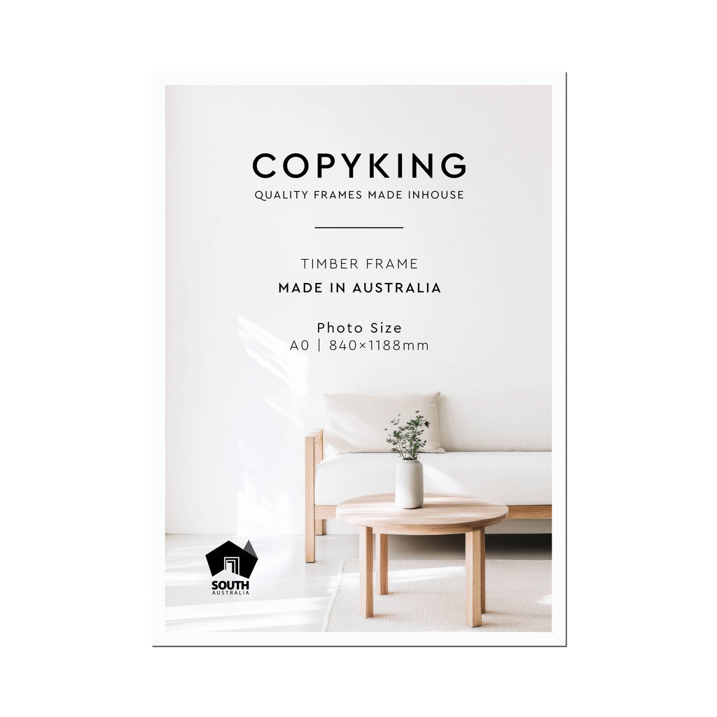 White 30mm Wood Poster Frame - A0 (840mm x 1188mm)