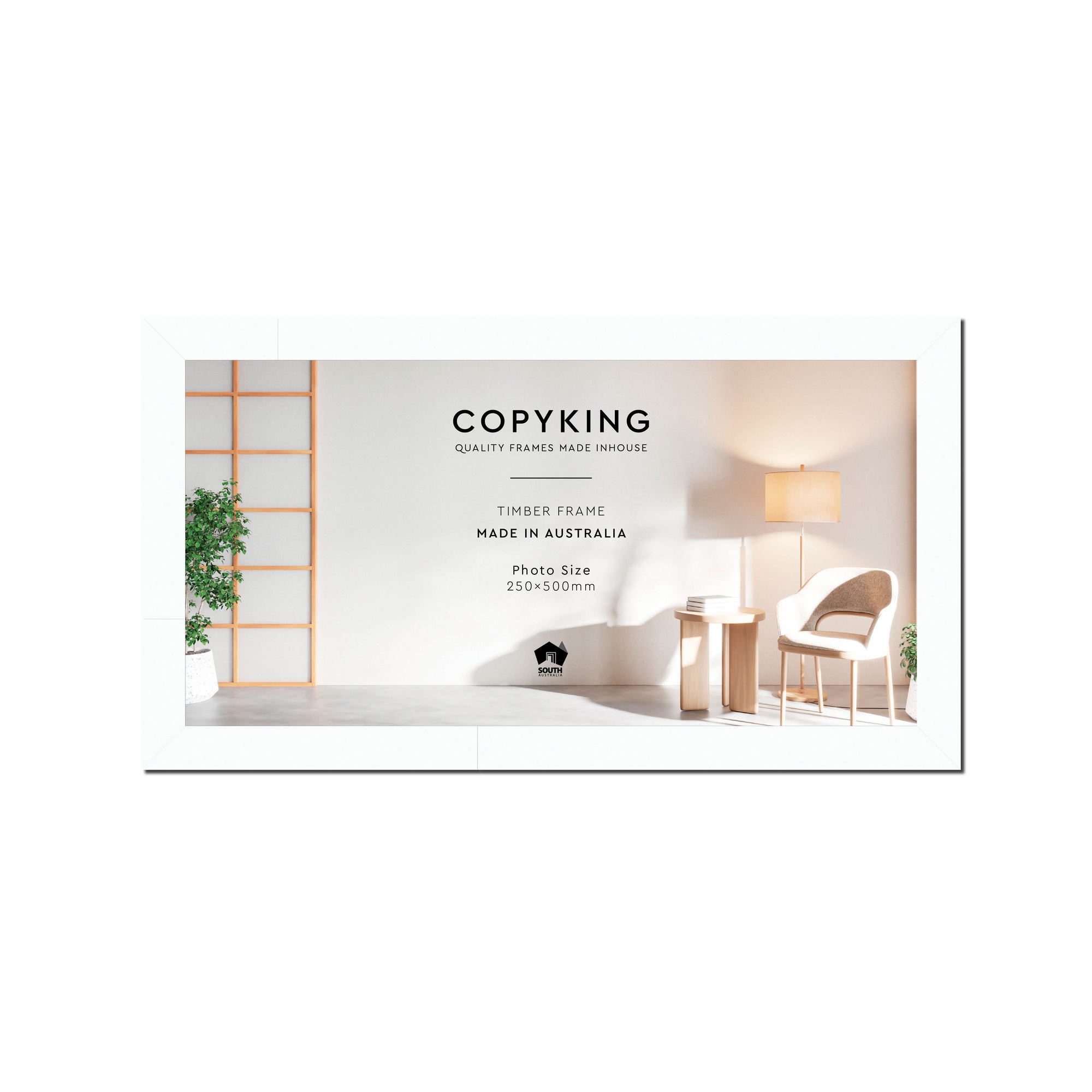White 30mm Wood Panoramic Photo Frame - 25cm x 50cm