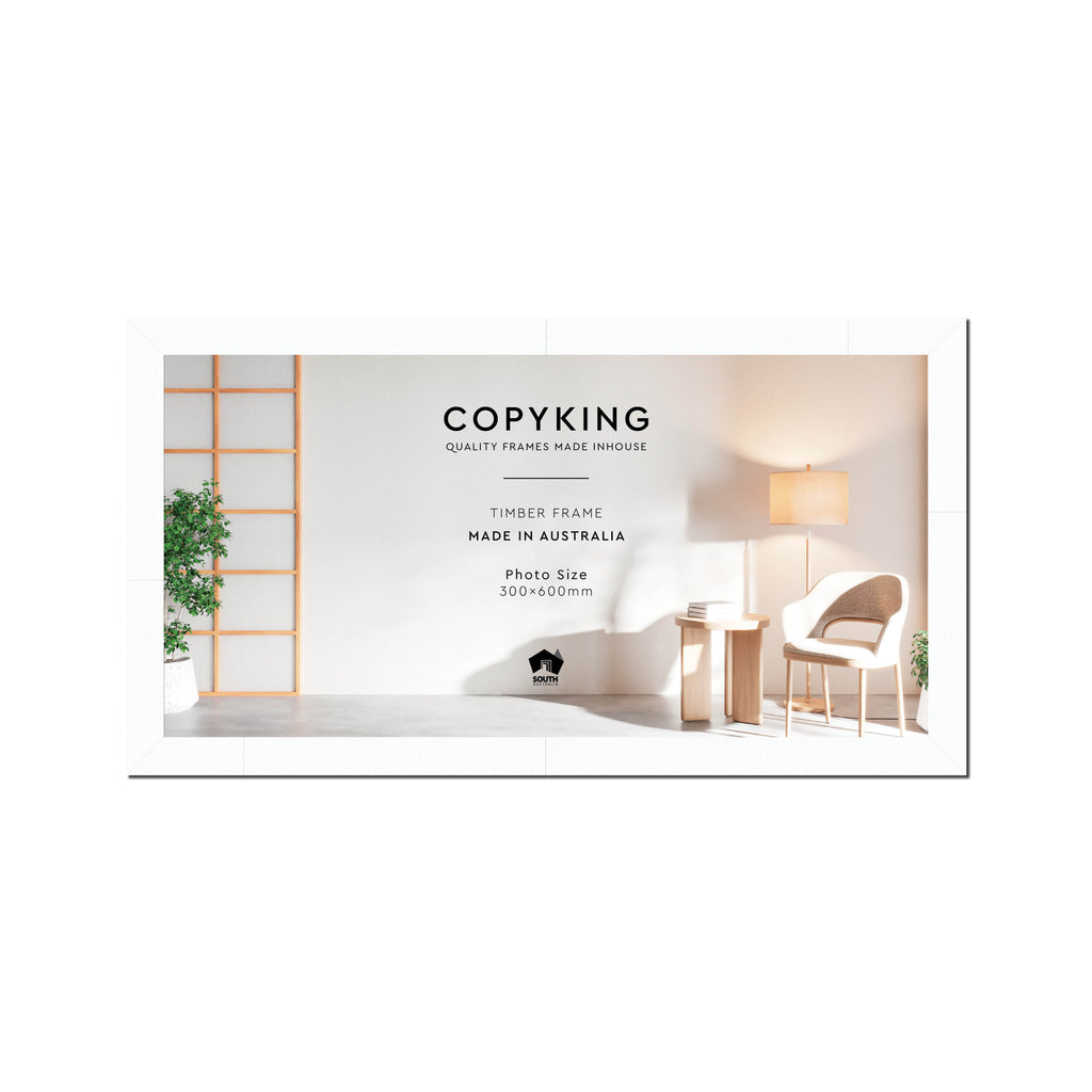 White 30mm Wood Panoramic Photo Frame - 30cm x 60cm