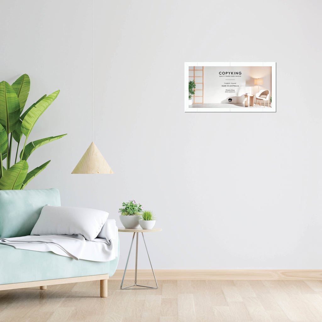 White 30mm Wood Panoramic Photo Frame - 30cm x 60cm – Copyking