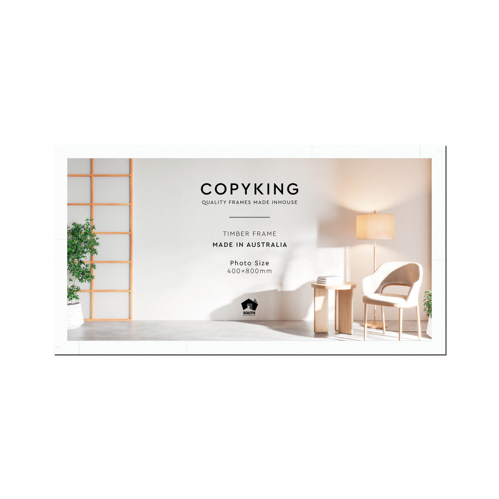 White 30mm Wood Panoramic Photo Frame - 40cm x 80cm
