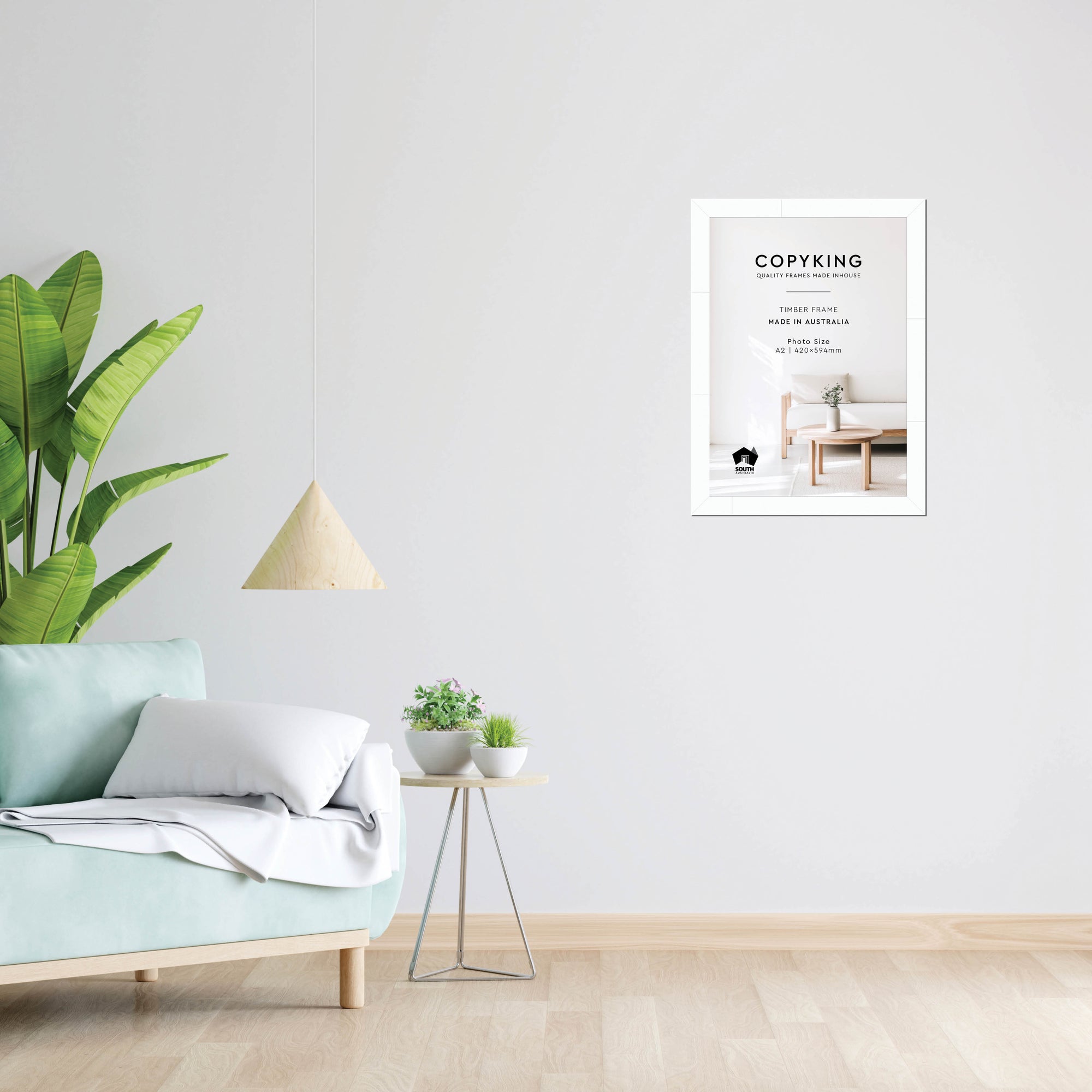 White 40mm Wood Poster Frame - A2 (420mm x 594mm)