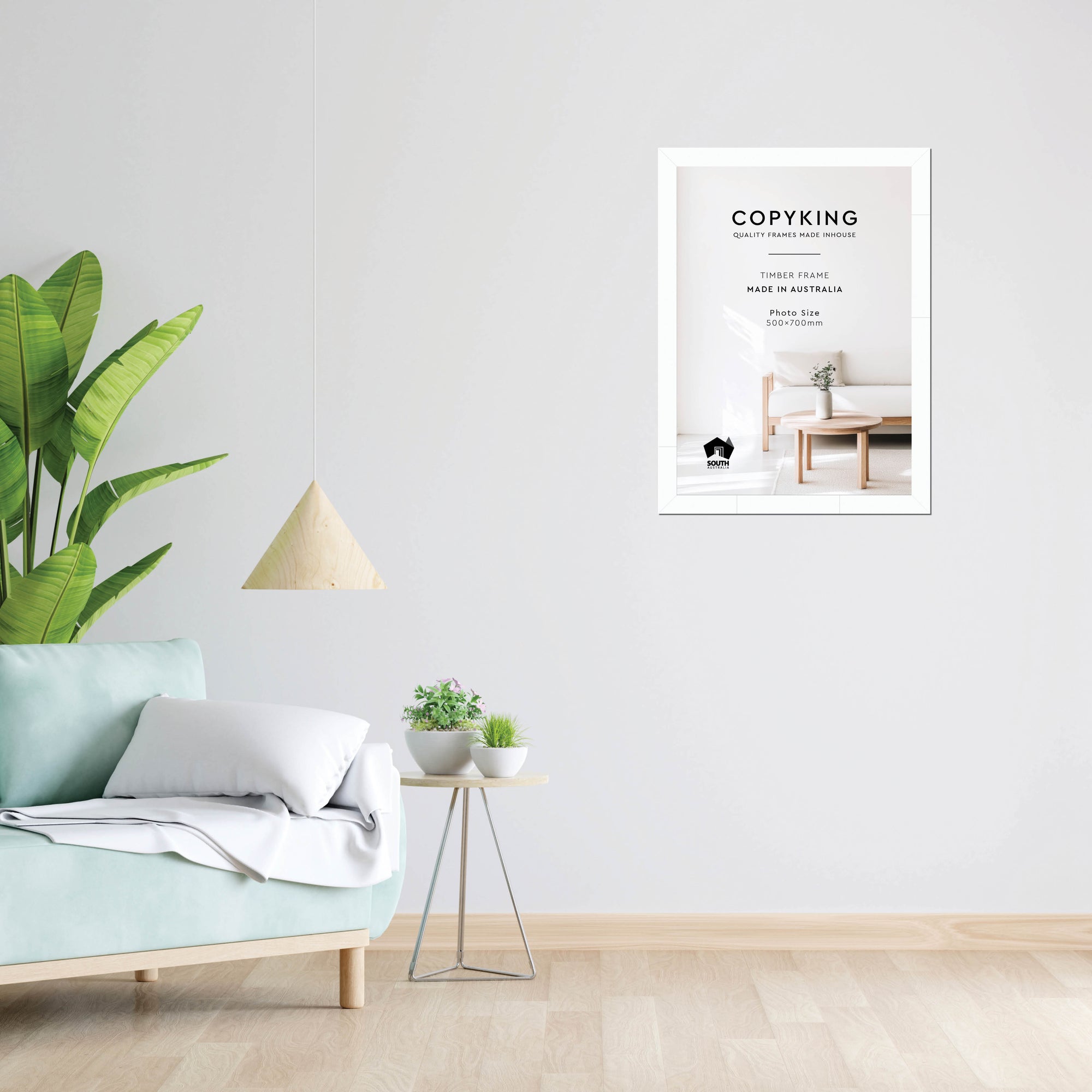 White 40mm Wood Poster Frame - 50cm x 70cm