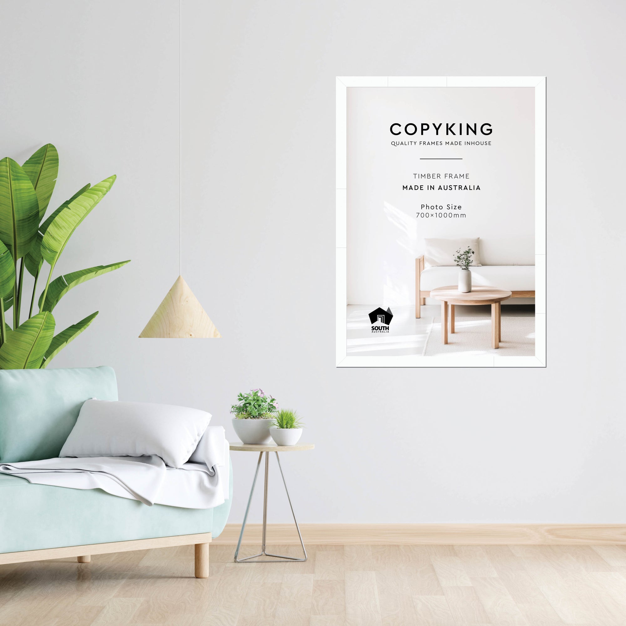 White 40mm Wood Poster Frame - 70cm x 100cm