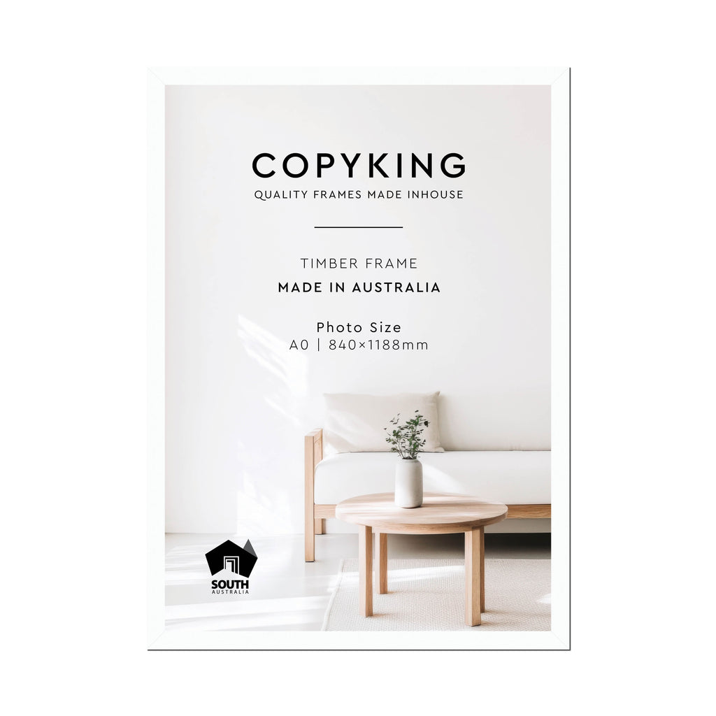 White 40mm Wood Poster Frame - A0 (840mm x 1188mm)