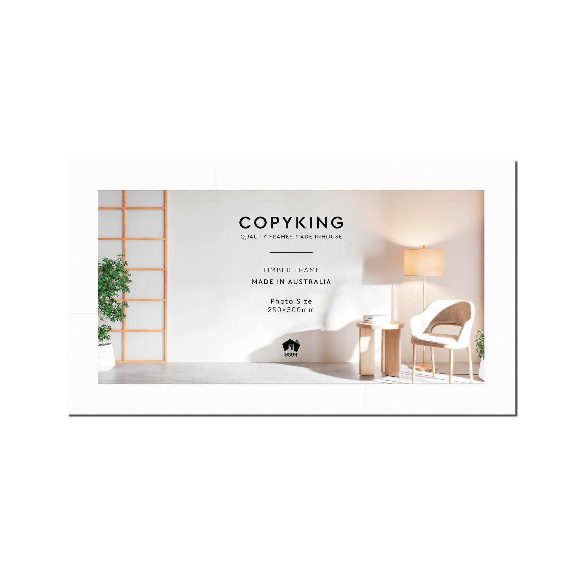 White 40mm Wood Panoramic Photo Frame - 25cm x 50cm