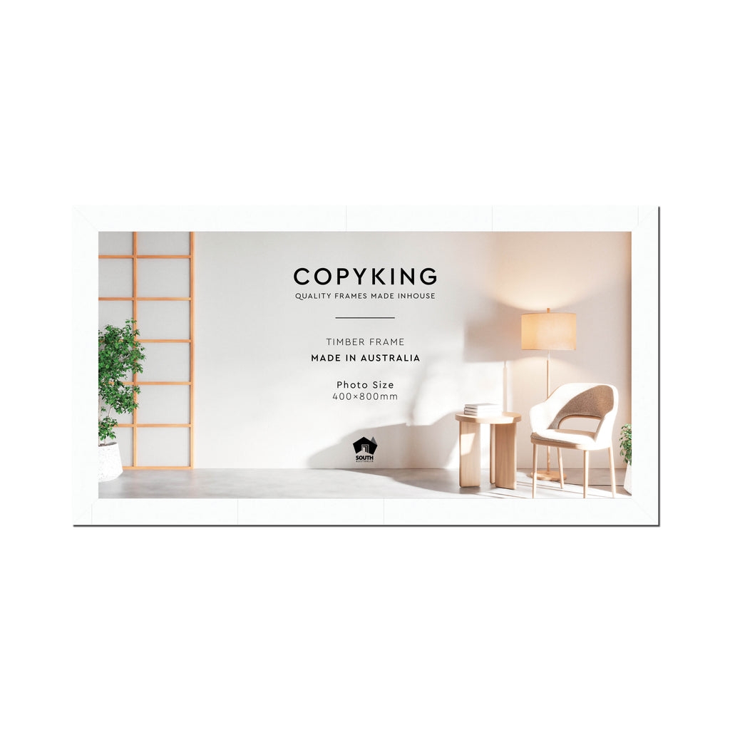 White 40mm Wood Panoramic Photo Frame - 40cm x 80cm