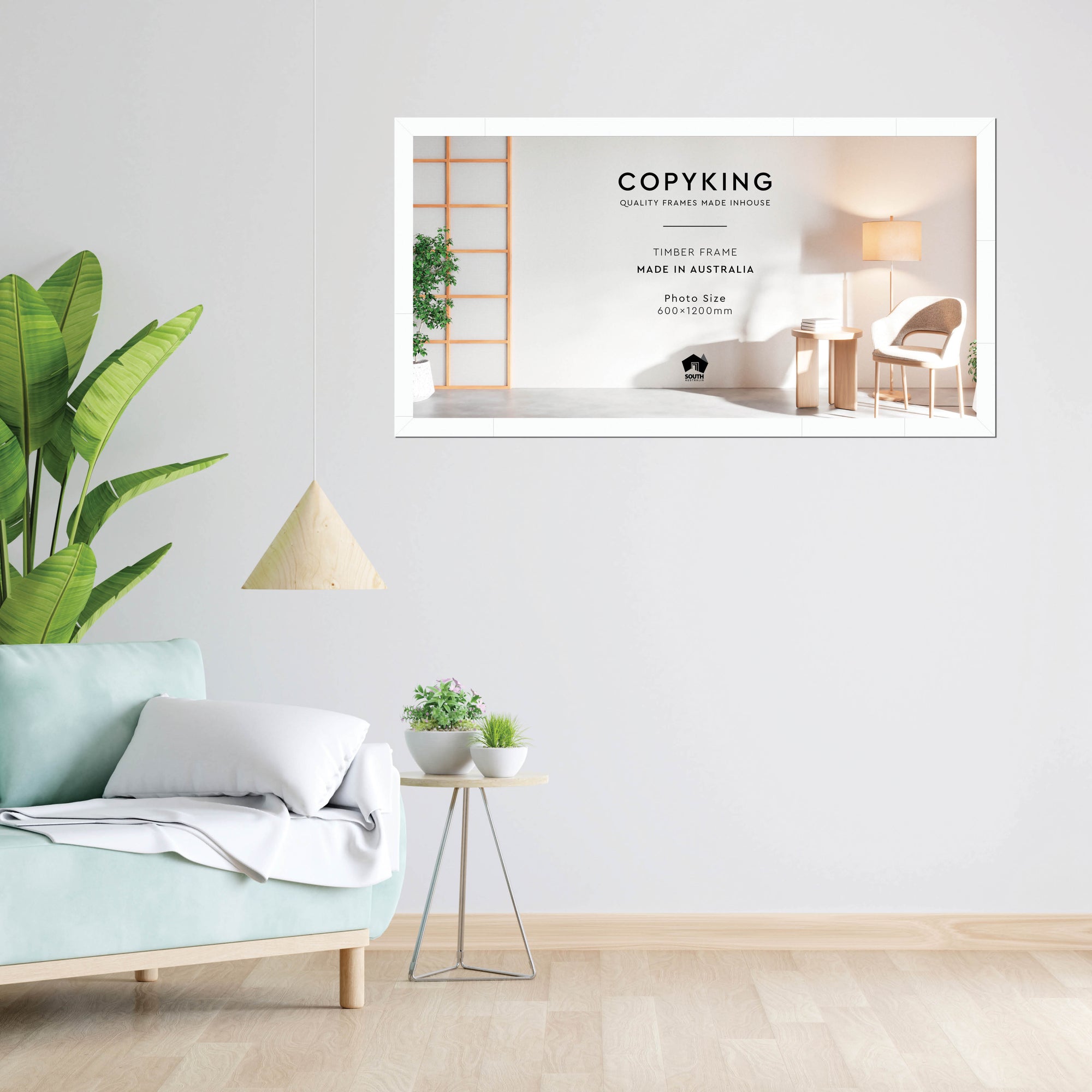 White 40mm Wood Panoramic Photo Frame - 60cm x 120cm