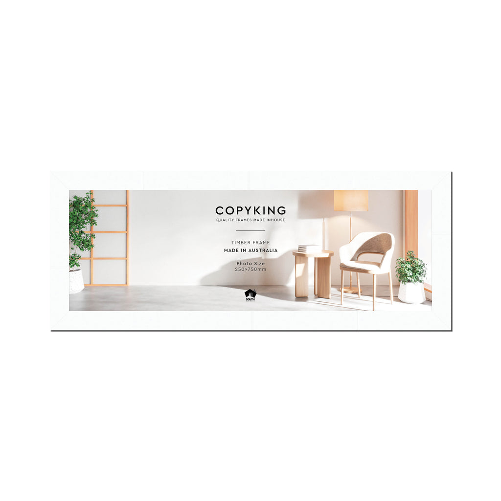 White 40mm Wood Panoramic Photo Frame - 25cm x 75cm