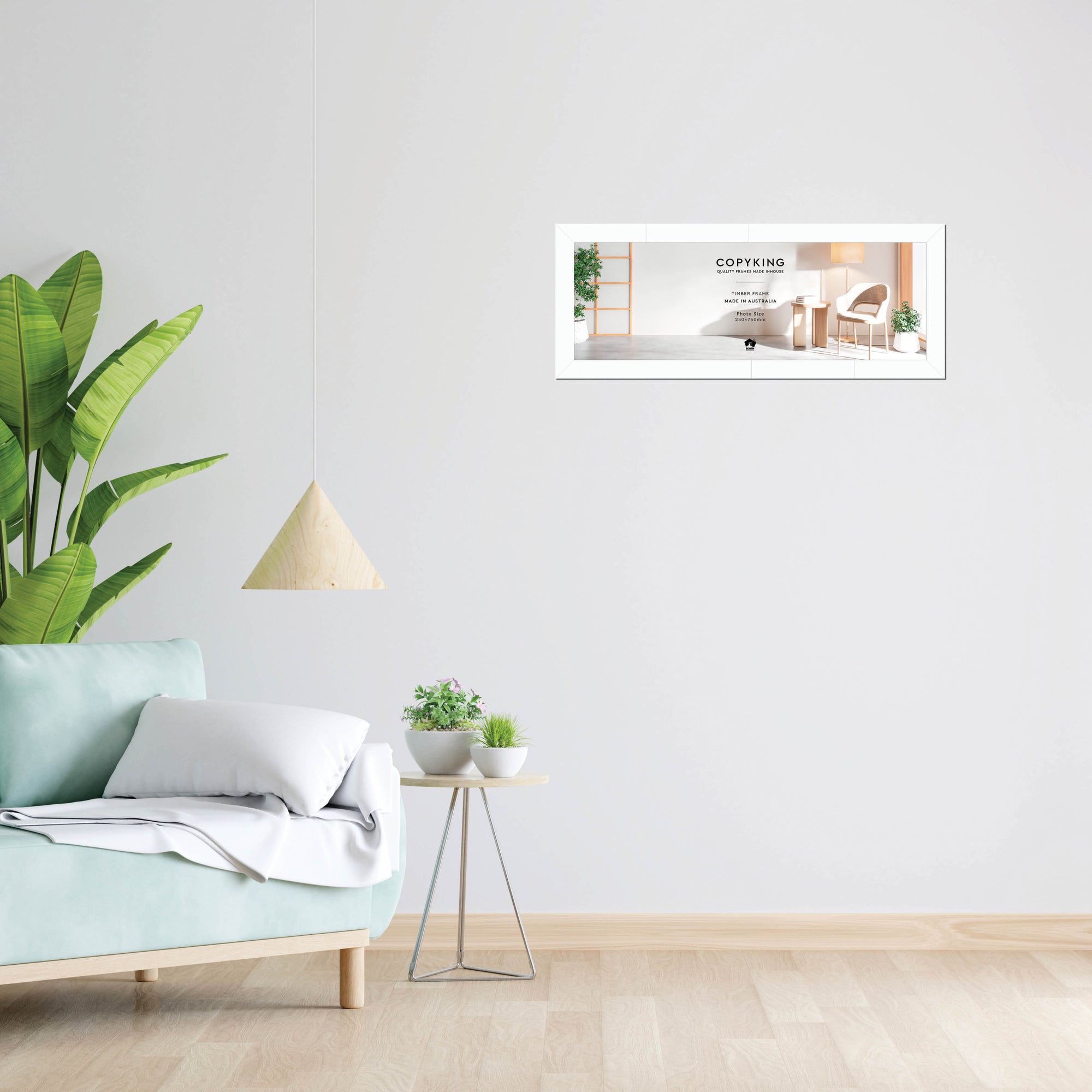 White 40mm Wood Panoramic Photo Frame - 25cm x 75cm