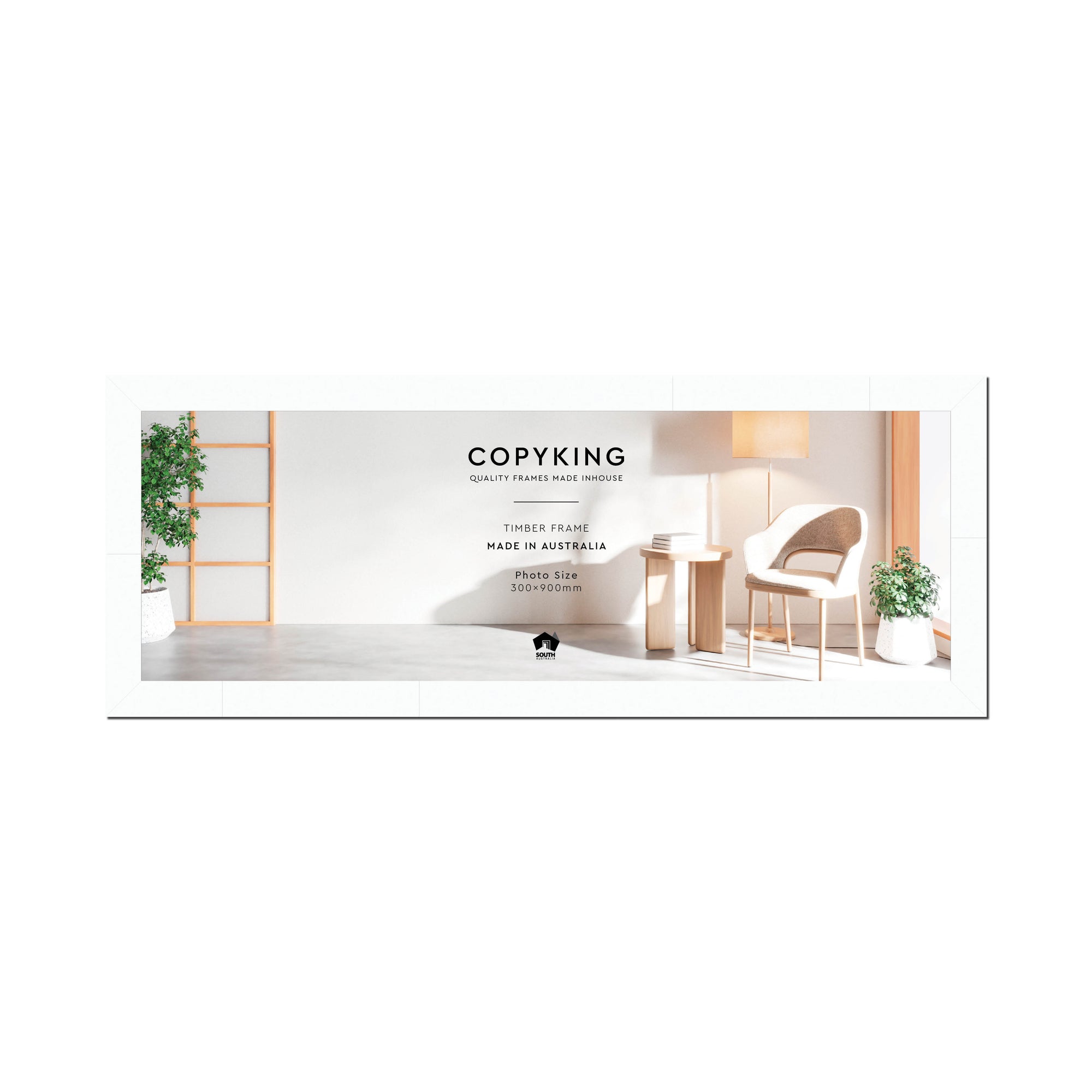 White 40mm Wood Panoramic Photo Frame - 30cm x 90cm