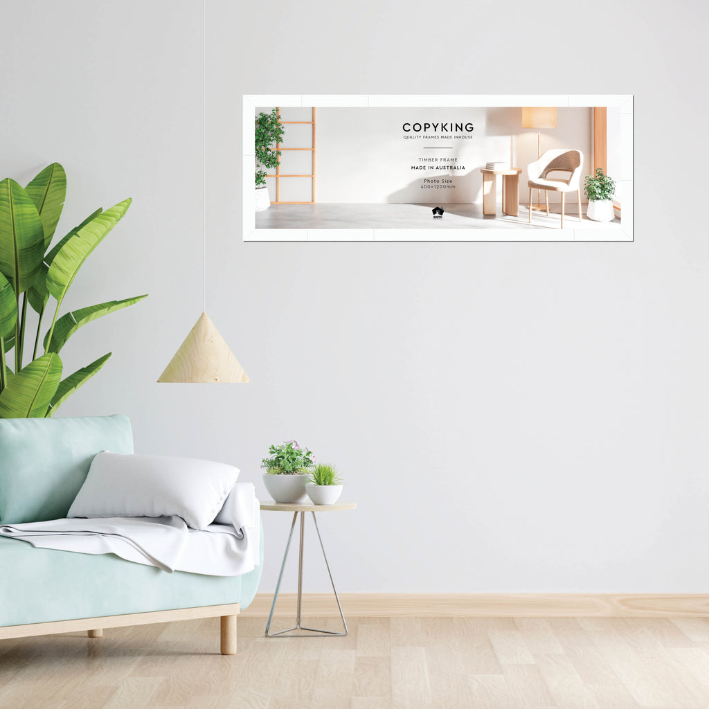 White 40mm Wood Panoramic Photo Frame - 40cm x 120cm