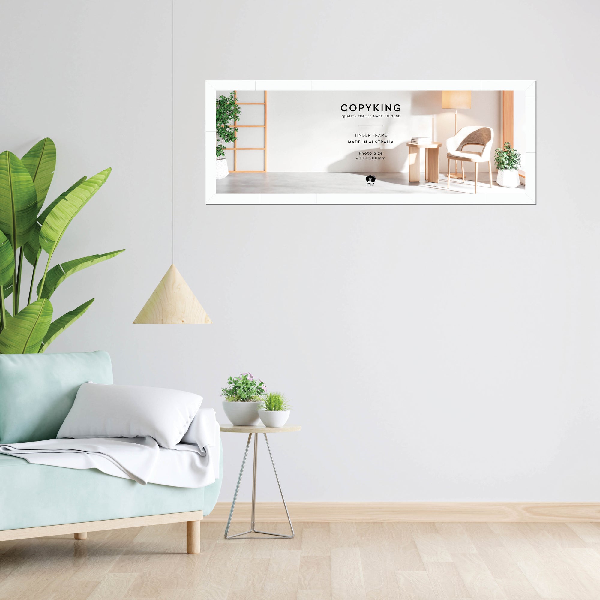 White 40mm Wood Panoramic Photo Frame - 40cm x 120cm