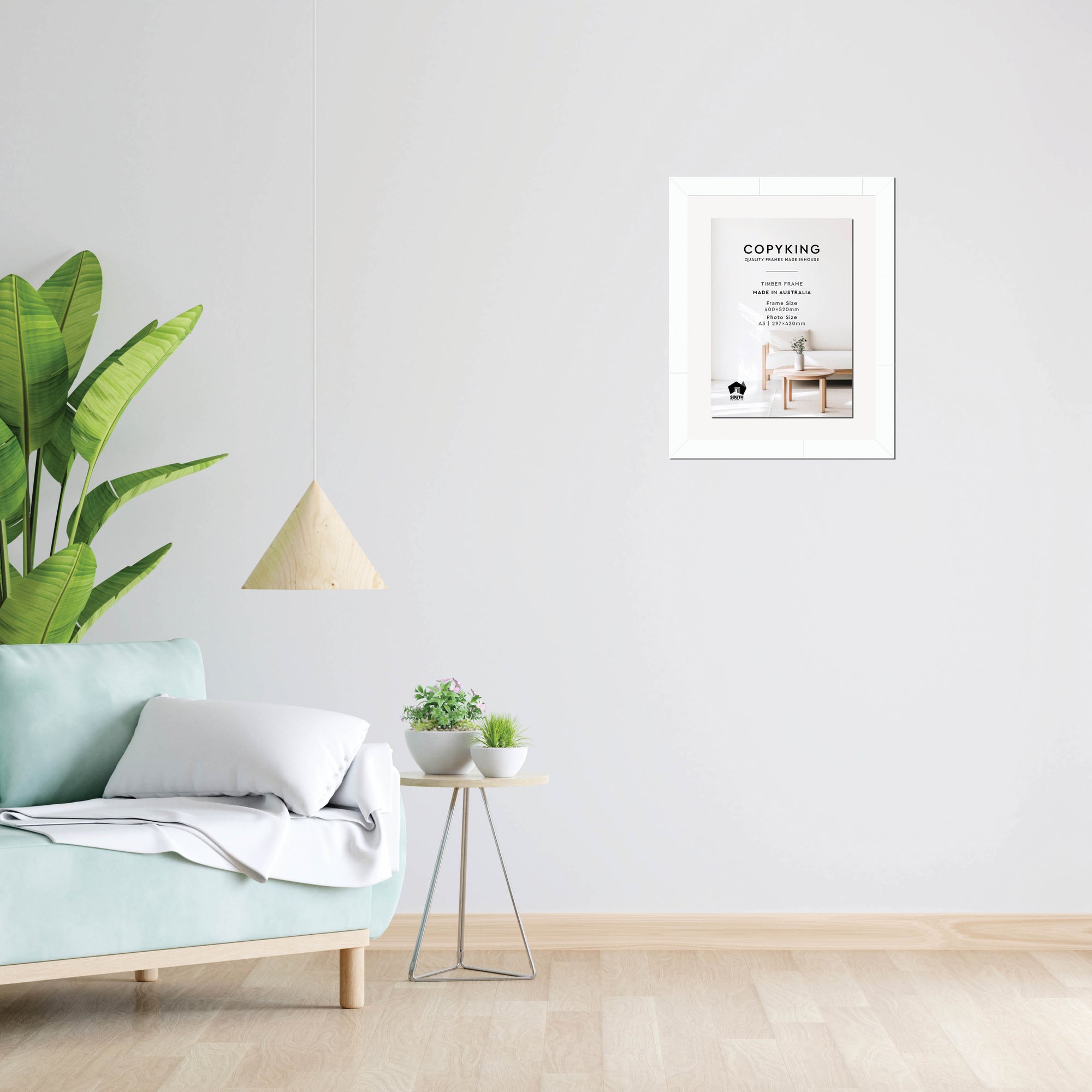 White 40mm Wood Certificate Frame - 400mm x 520mm - 1 Certificates (A3)