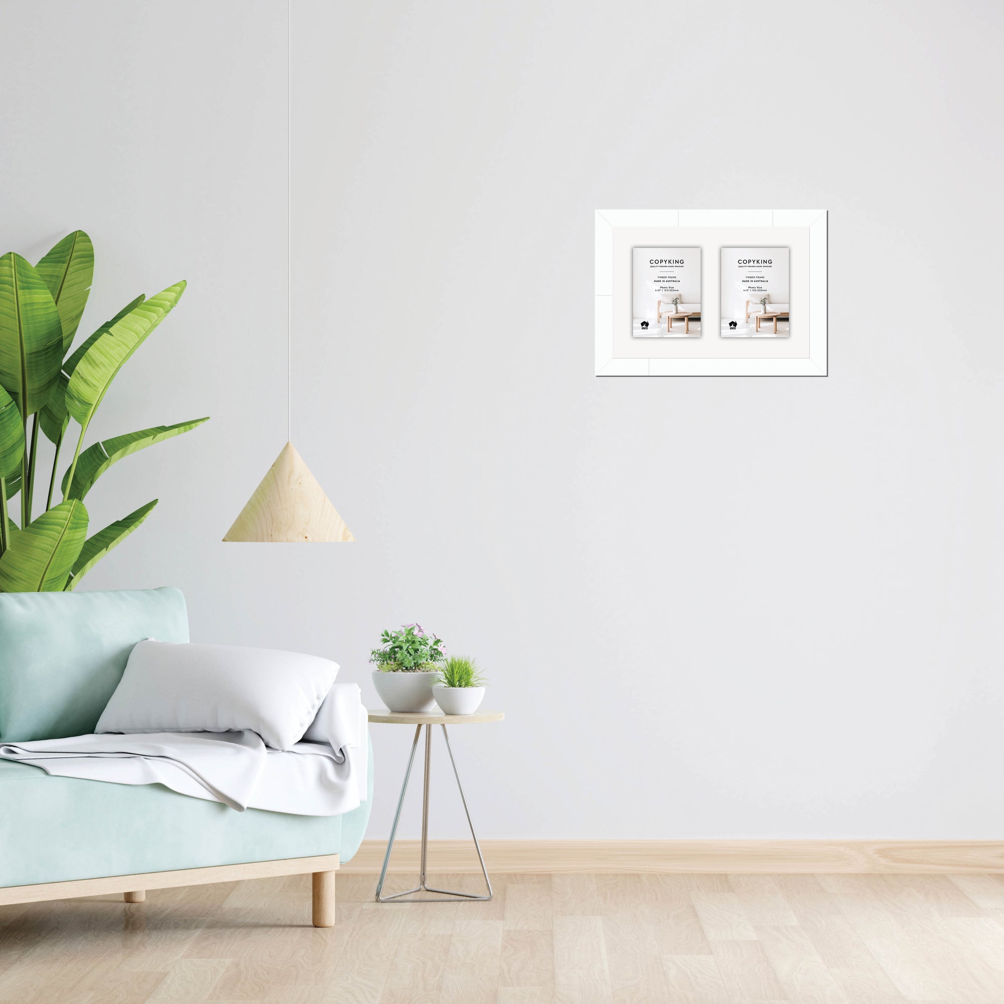 White 40mm Wood Collage Photo Frame - 12" x 18" - 2 Photos (6" x 8")